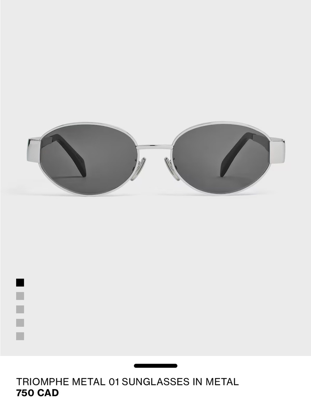 CELINE TRIOMPHE METAL 01 SUNGLASSES IN METAL